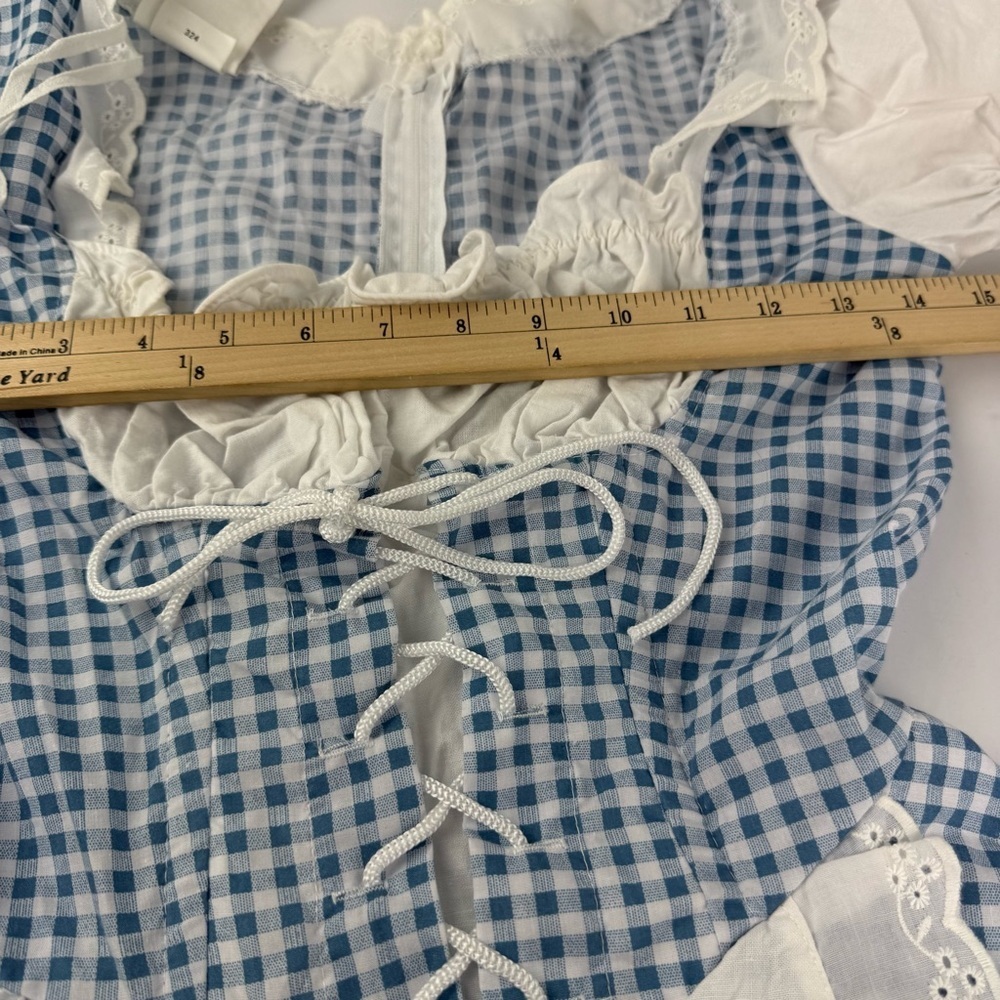 Rubie's Secret Wishes Country Girl Womens Small Blue Checked Dress Costume - Picture 5 of 8